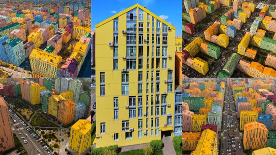 تشبه الليغو.. مجمع سكني في أوكرانيا يخطف الأنظار بسبب ألوانه الزاهية صورة رقم 1