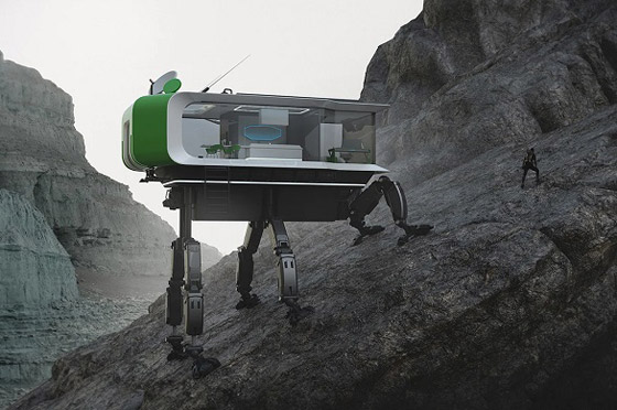 منزل متنقل مستقبلي بأرجل ميكانيكية لاجتياز التضاريس الصعبة صورة رقم 3