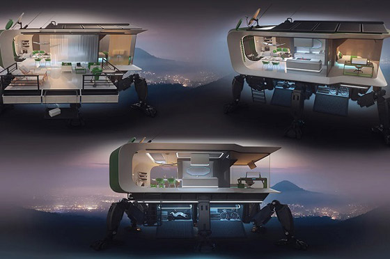 منزل متنقل مستقبلي بأرجل ميكانيكية لاجتياز التضاريس الصعبة صورة رقم 5