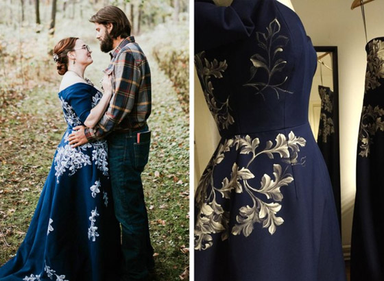 فتيات لم يختارن الفستان الأبيض في حفل زفافهن.. ملابسهن ستدهشك صورة رقم 3