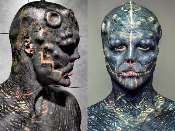 صور صادمة: شاب يشوه وجهه ويقطع أصابعه ليشبه الكائنات الفضائية! صورة رقم 9