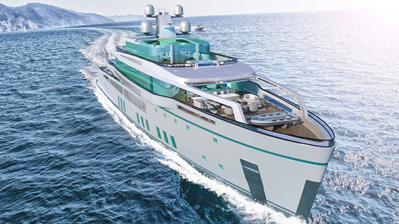 تصميم مفهوم يخت فاخر بحوض سباحة لا متناهي وسينما بالهواء الطلق صورة رقم 4