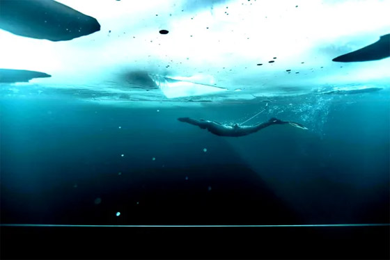 غواص فرنسي يحطم رقما قياسيا بالسباحة تحت الجليد بنفسٍ واحد! صور صورة رقم 7