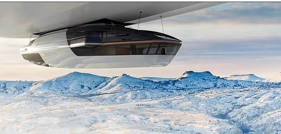 يخت فاخر صديق للبيئة يمكنه الطيران باستخدام المنطاد صورة رقم 4