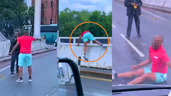 فيديو: وفاة رجل قفز عن جسر بلندن وهو مصاب بشحنة كهربائية! صورة رقم 1 فيديو: وفاة رجل قفز عن جسر بلندن وهو مصاب بشحنة كهربائية! صورة رقم 1