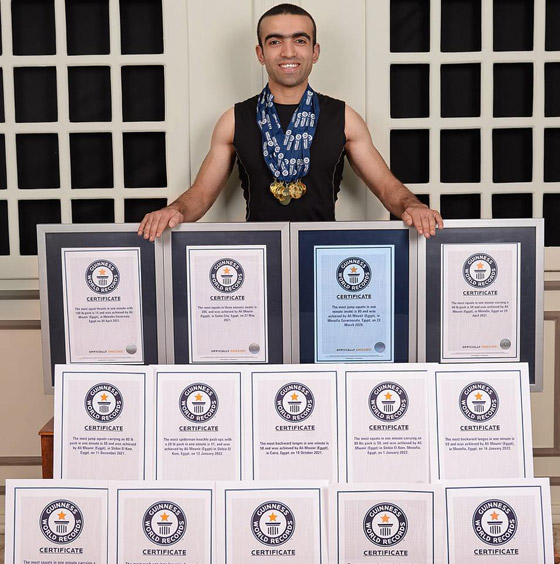 فعلها في أشهر.. شاب مصري يحطم 15 رقما قياسيا في موسوعة غينيس! صورة رقم 1