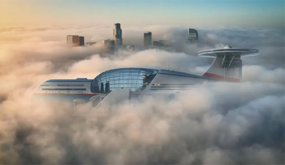 فيديو وصور: مهندس يمني يبتكر نموذجا لفندق طائر يحلق بالسماء لسنوات صورة رقم 17