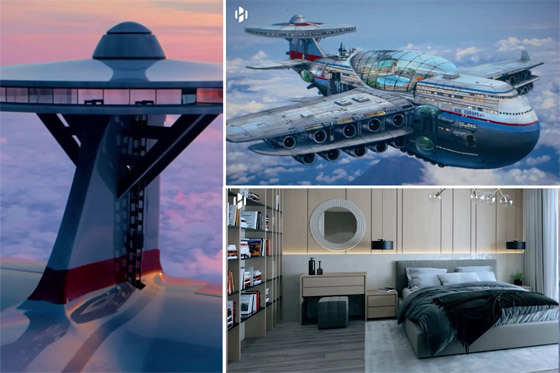 فيديو وصور: مهندس يمني يبتكر نموذجا لفندق طائر يحلق بالسماء لسنوات صورة رقم 23