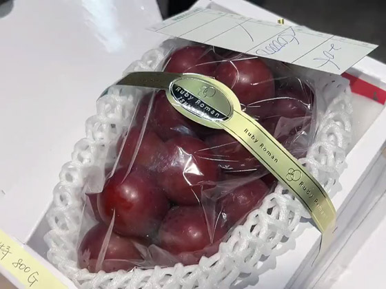 فيديو وصور: بيع عنقود عنب ياباني بسعر خيالي! صورة رقم 1 فيديو وصور: بيع عنقود عنب ياباني بسعر خيالي! صورة رقم 1