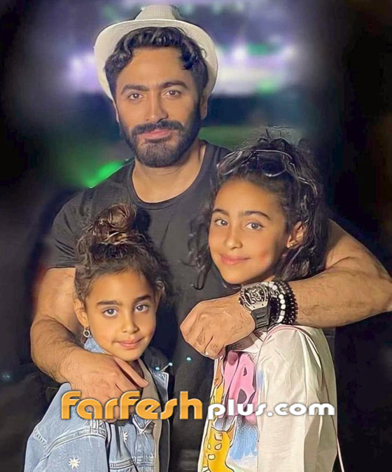 لأول مرة: صور واضحة لأولاد تامر حسني.. ابنه 