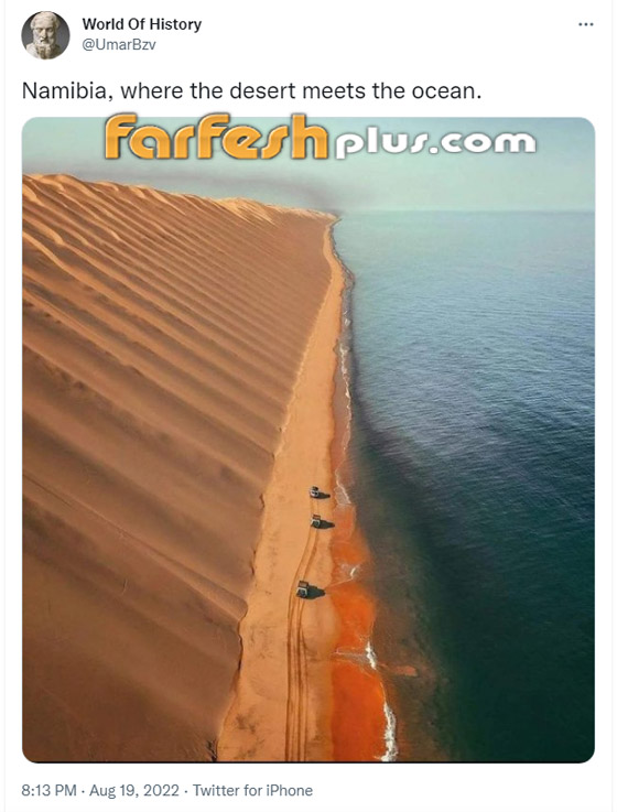 تفاعل كبير مع صورة مذهلة تُظهر الكثبان الرملية الهائلة بجوار المحيط صورة رقم 1