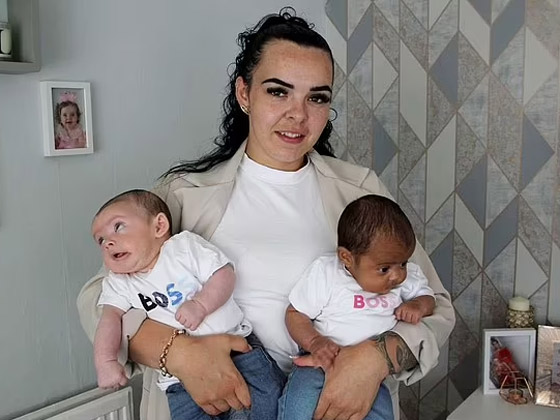 في حالة من مليون.. توأم بريطاني بلوني بشرتين مختلفين تماما صورة رقم 3