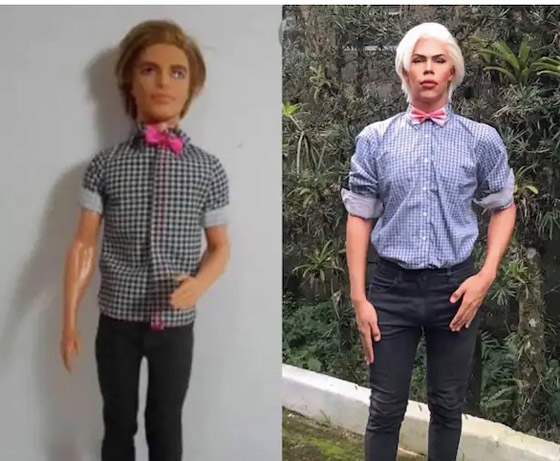 غريب!...يمضي 4 ساعات في اليوم محاولاً أن يشبه دمية كين صورة رقم 4