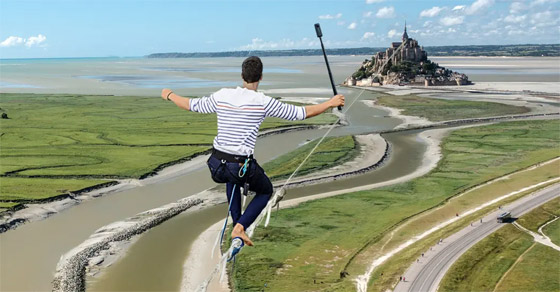 فيديو: مغامر فرنسي يحطم رقما قياسيا بالسير على حبل معلق بالهواء! صورة رقم 2