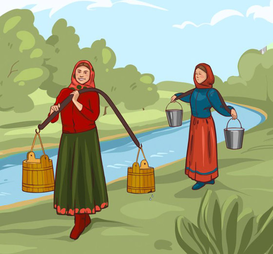 أي سيدة ستجلب المزيد من الماء للمنزل؟ أمامكم 5 ثوان للإجابة! صورة رقم 1