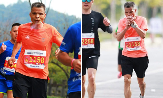 يركض ويدخن.. عداء صيني يقطع سباقا لـ3 ساعات دون أن يترك السيجارة! صورة رقم 1