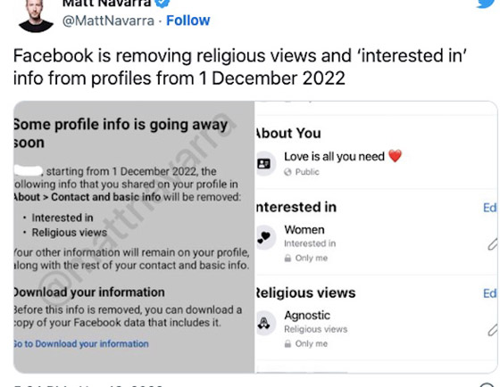 فيسبوك تزيل الآراء السياسية والدينية من الملفات الشخصية قريباً صورة رقم 2