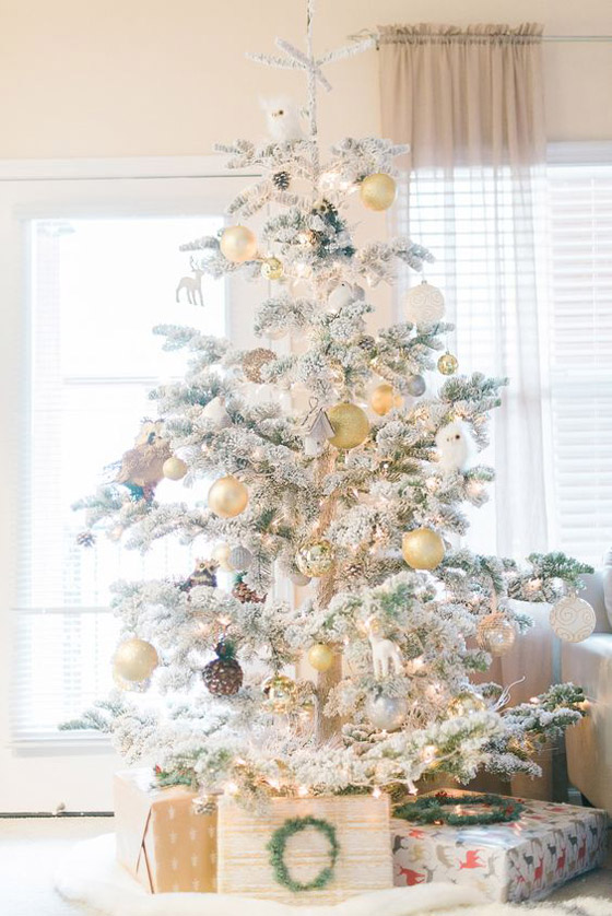 23 فكرة مختلفة لتزيين شجرة الكريسماس الثلجية.. 