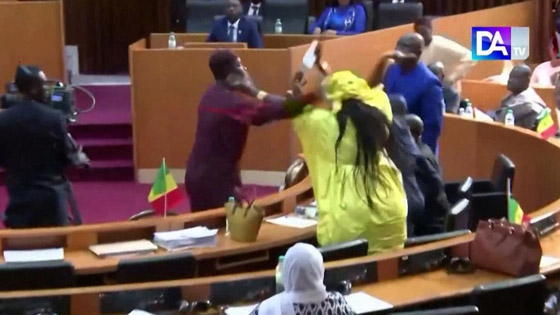 فيديو: نائب سنغالي يصفع زميلته على وجهها.. وتحولت لعراك بالأيدي بالبرلمان صورة رقم 1 فيديو: نائب سنغالي يصفع زميلته على وجهها.. وتحولت لعراك بالأيدي بالبرلمان صورة رقم 1