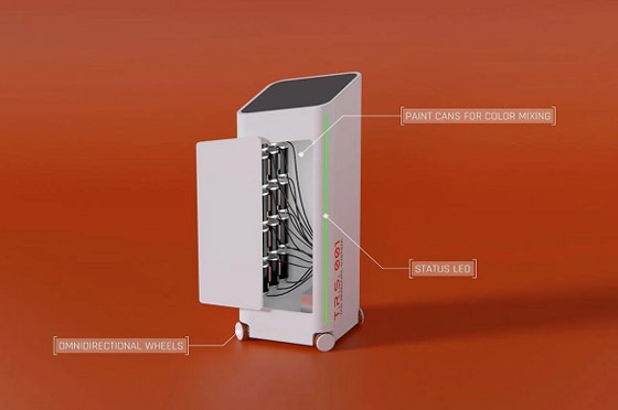 روبوت يحدد العبارات غير المرغوبة على الجدران ويغطيها بالطلاء صورة رقم 2