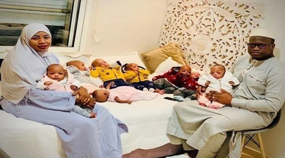 تنجب 9 توائم في حمل واحد صورة رقم 1