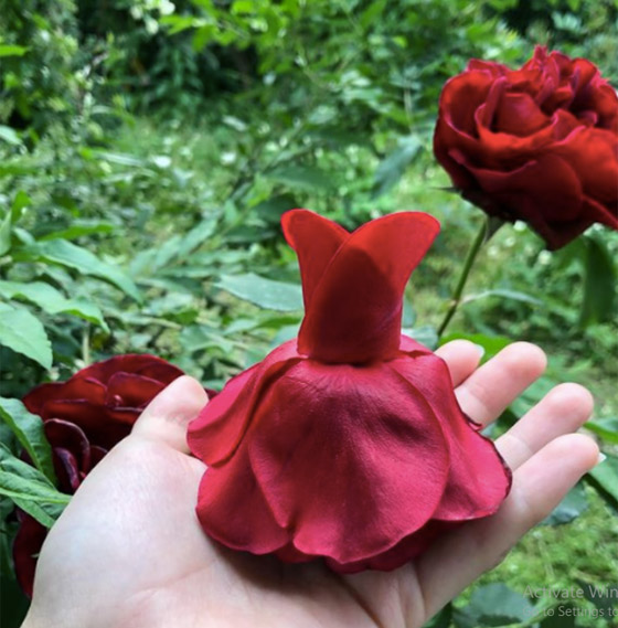 بالصور... فنانة تصنع فساتين مدهشة من الزهور صورة رقم 1