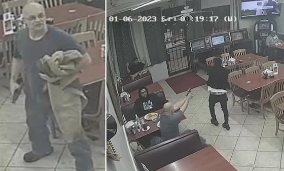 فيديو: لص يسطو على مطعم أمريكي فيرديه زبون قتيلا بـ9 رصاصات صورة رقم 2 فيديو: لص يسطو على مطعم أمريكي فيرديه زبون قتيلا بـ9 رصاصات صورة رقم 2