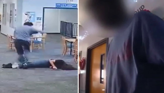 فيديو وحشي: طالب أمريكي يضرب معلمته بعنف حتى فقدت الوعي! صورة رقم 3 فيديو وحشي: طالب أمريكي يضرب معلمته بعنف حتى فقدت الوعي! صورة رقم 3