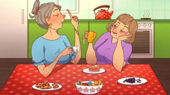 جلسة شاي بين صديقتين.. هل يمكنك اكتشاف الخطأ بـ9 ثوان فقط؟ صورة رقم 1