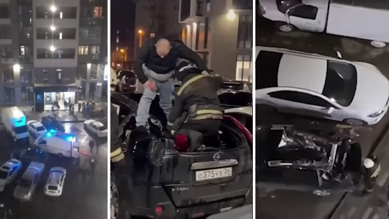 روسي سقط من 19 طابقا وارتطم بسيارة ثم يظهر كأن شيئا لم يكن! صورة رقم 1 روسي سقط من 19 طابقا وارتطم بسيارة ثم يظهر كأن شيئا لم يكن! صورة رقم 1