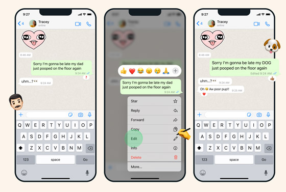 ميزة جديدة: واتساب يسمح بتعديل الرسائل خلال 15 دقيقة من إرسالها صورة رقم 1 ميزة جديدة: واتساب يسمح بتعديل الرسائل خلال 15 دقيقة من إرسالها صورة رقم 1