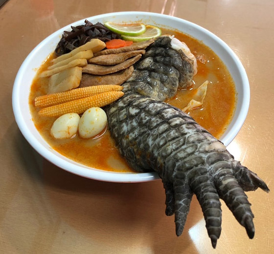 طبق بأرجل التماسيح.. وموجة استهجان لشكله المقزز! فيديو صورة رقم 1