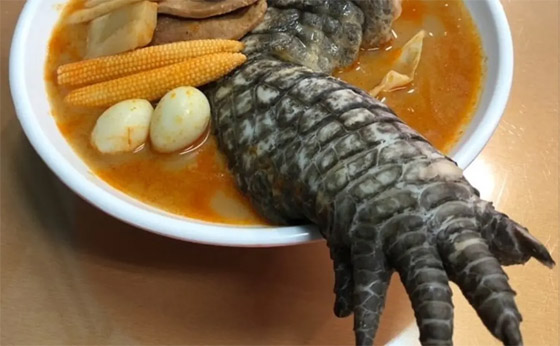 طبق بأرجل التماسيح.. وموجة استهجان لشكله المقزز! فيديو صورة رقم 6