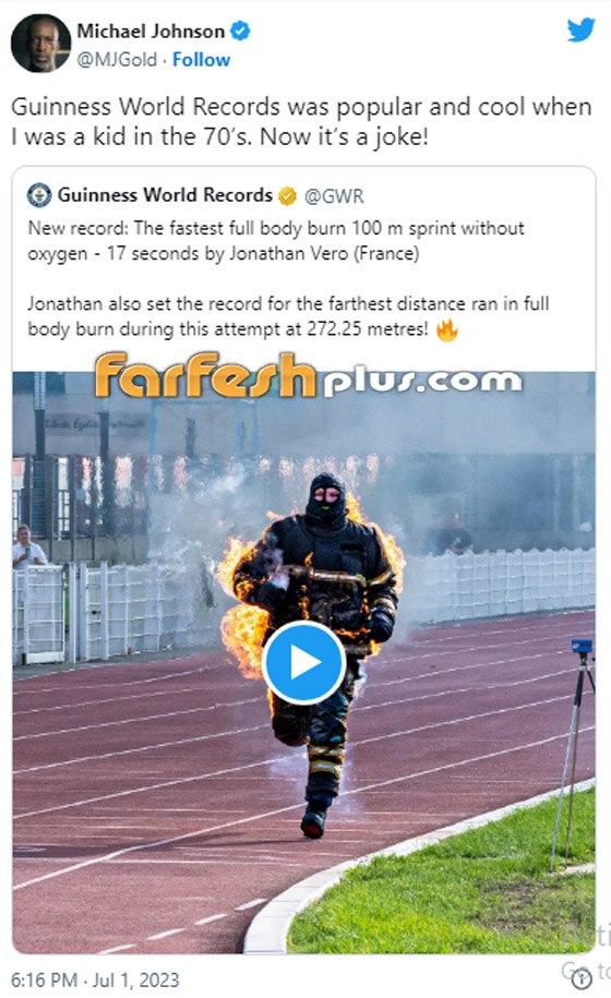 ركض 100 متر والنار تشتعل بجسده! عداء يحطم رقم قياسي بأغرب سباق بالعالم صورة رقم 1 ركض 100 متر والنار تشتعل بجسده! عداء يحطم رقم قياسي بأغرب سباق بالعالم صورة رقم 1