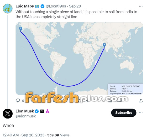 خريطة محيرة أظهرت إمكانية الإبحار من الهند إلى أمريكا بـ خريطة محيرة أظهرت إمكانية الإبحار من الهند إلى أمريكا بـ