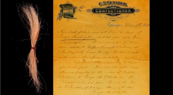 عرض خصلة من شعر جورج واشنطن للبيع صورة رقم 3