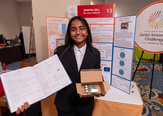 طفلة تخترع نظاما للكشف عن الحرائق قبل اندلاعها (فيديو وصور) صورة رقم 1