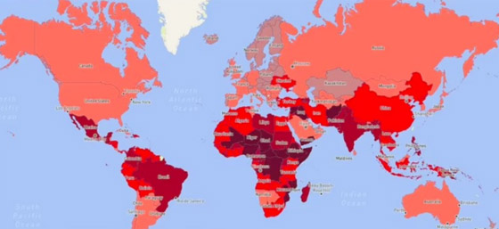 خريطة تكشف أخطر دول في العالم صورة رقم 1