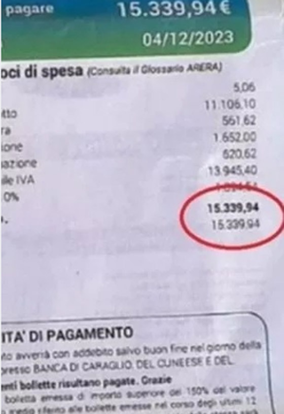 فاتورة المياه تقتل سيدة عجوز في إيطاليا صورة رقم 1