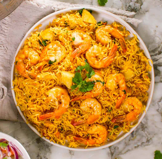 إليكم طريقة تحضير برياني الروبيان الحار الشهي صورة رقم 4