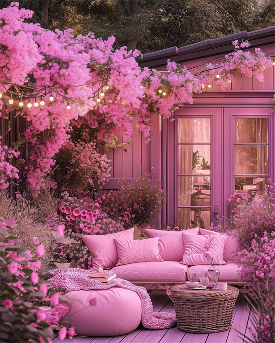 صور مدهشة لمنزل وردي وحديقة زرقاء.. حقيقة أم خيال؟! صورة رقم 22