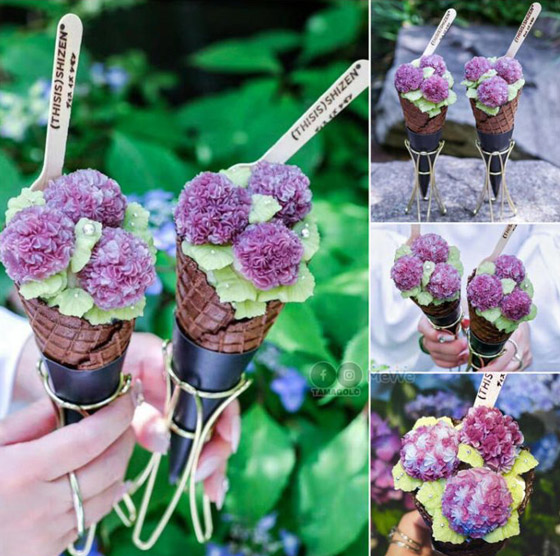 متجر ياباني يقدم لعملائه آيس كريم من الزهور الصالحة للأكل.. فيديو وصور صورة رقم 9