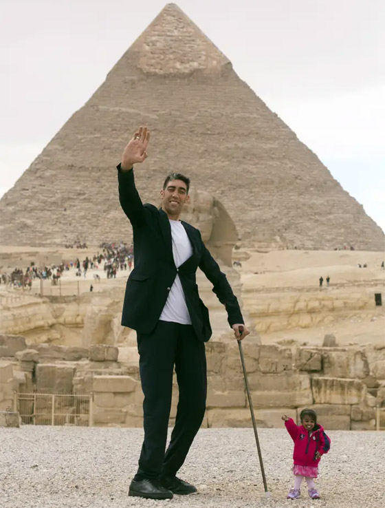 فيديو لأطول رجل بالعالم يمازح أقصر امرأة على الإطلاق.. بحجم يده صورة رقم 8 فيديو لأطول رجل بالعالم يمازح أقصر امرأة على الإطلاق.. بحجم يده صورة رقم 8