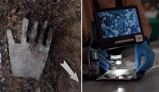 العثور على يد برونزية غريبة عمرها 2000 عام مغطاة برموز غامضة صورة رقم 7 العثور على يد برونزية غريبة عمرها 2000 عام مغطاة برموز غامضة صورة رقم 7