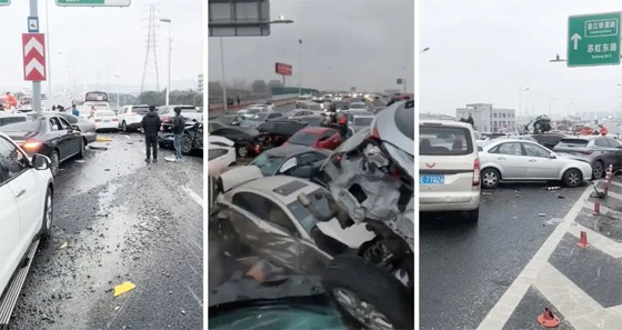 بالفيديو.. تصادم 100 سيارة على طريق سريع في الصين صورة رقم 9 بالفيديو.. تصادم 100 سيارة على طريق سريع في الصين صورة رقم 9