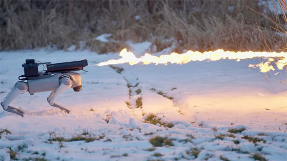 أول كلب آلي في العالم يحمل قاذفا للهب على ظهره.. فيديو وصور صورة رقم 7