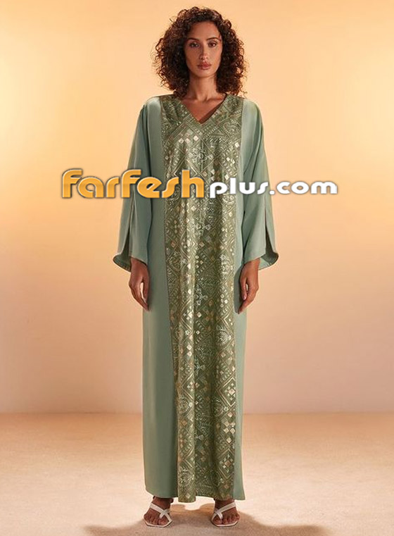 كيف تنسقين قفاطين وعبايات بلون الأخضر النعناعي لعيد الأضحى 2024؟ صورة رقم 5