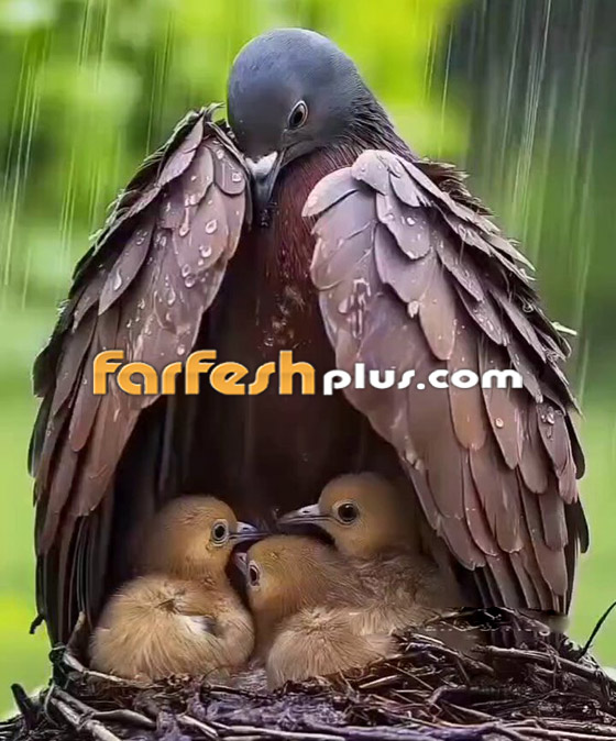 فيديو مدهش: طائر يحول أجنحته إلى مظلة تحمي صغاره من المطر صورة رقم 1 فيديو مدهش: طائر يحول أجنحته إلى مظلة تحمي صغاره من المطر صورة رقم 1