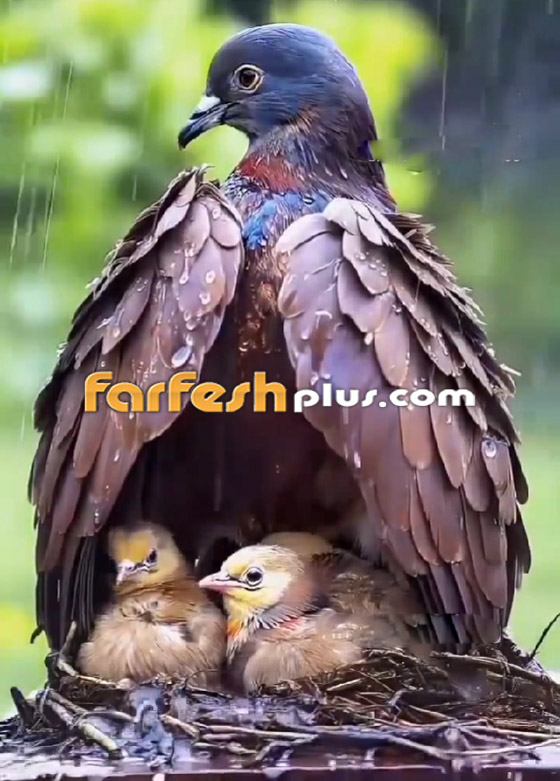 فيديو مدهش: طائر يحول أجنحته إلى مظلة تحمي صغاره من المطر صورة رقم 3 فيديو مدهش: طائر يحول أجنحته إلى مظلة تحمي صغاره من المطر صورة رقم 3