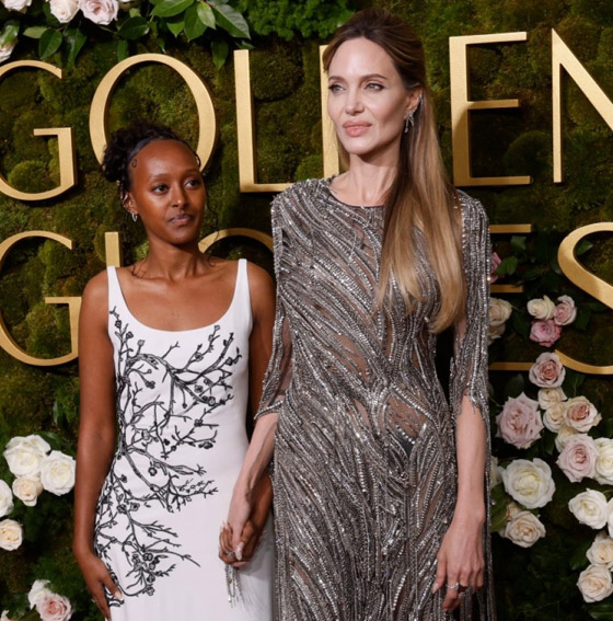 لقطات رومانسية وعائلية بحفل غولدن غلوب: زهرة ابنة أنجلينا جولي، سيلينا غوميز وخطيبها صورة رقم 2